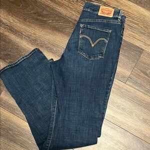 Levi's Dark Blue Classic Boot Size 30 gold stitch on pockets